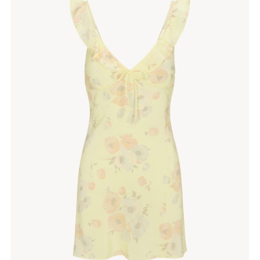 Realisation Par The Hazel In Zinnia Floral Babydoll Silk Mini Dress Dainty